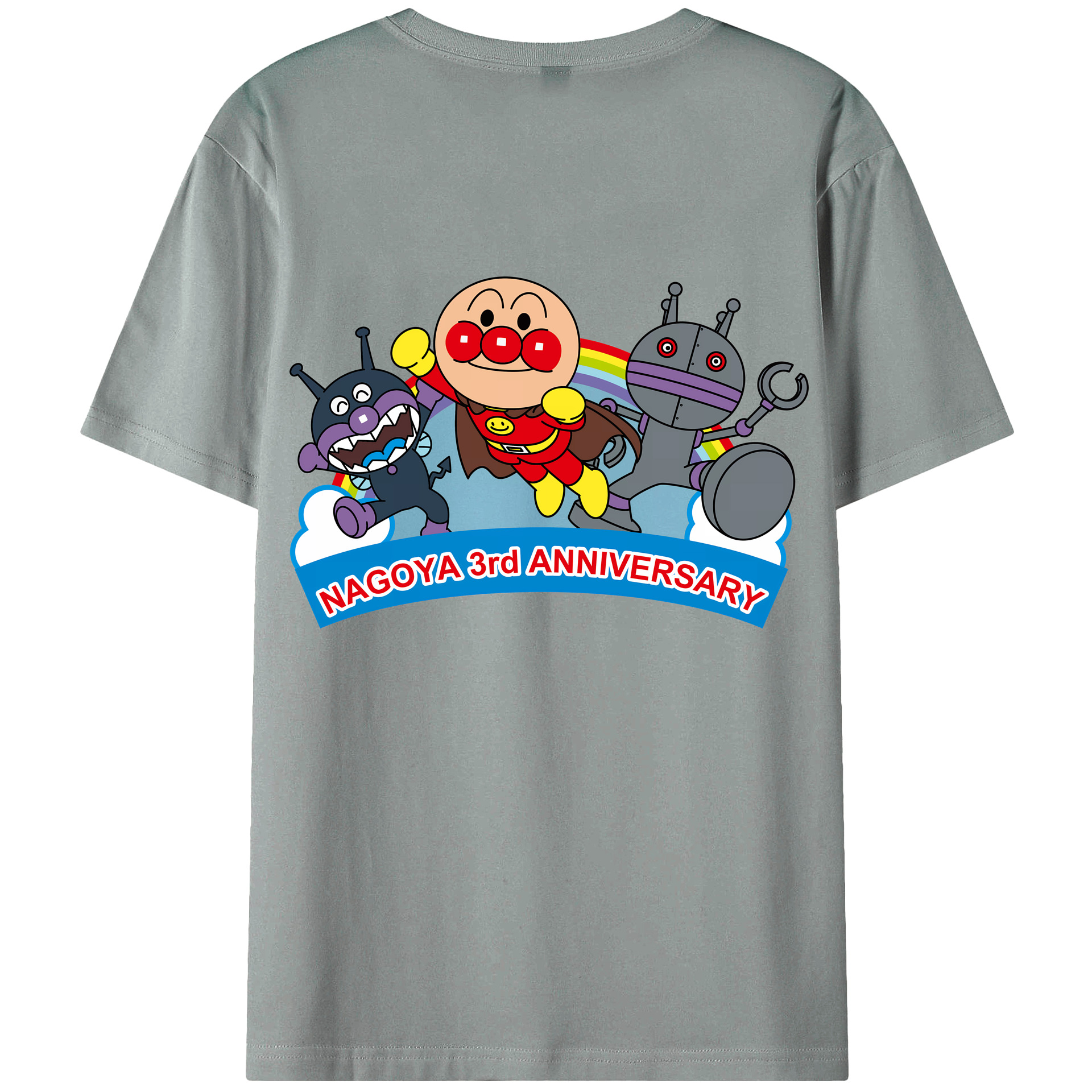 （画像用） アンパンマン Anpanman 綿100％ メンズ半袖Tシャツ（バックプリント） 通気性